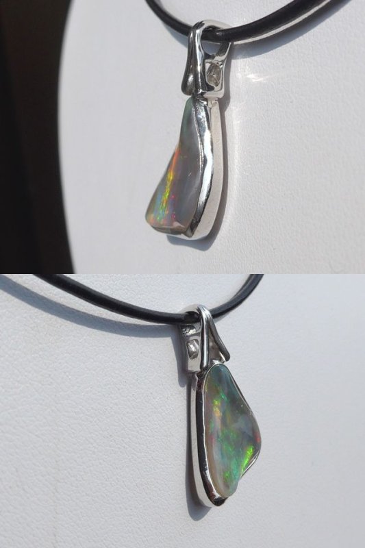 画像3: ライトニングリッジ産オパールSVペンダント (3)