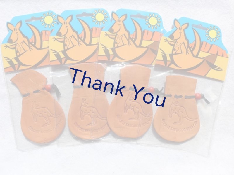 画像1: カンガルー革の巾着袋（赤）送料無料！ (1)