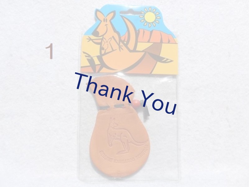 画像3: カンガルー革の巾着袋（赤）送料無料！ (3)